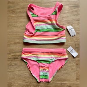 Gap Kids Swimsuit — 2 piece pink stripes